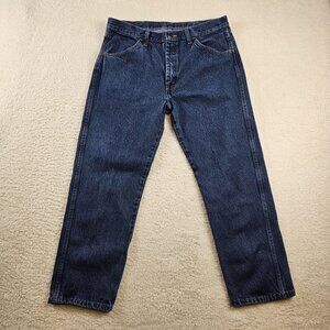 Rustler Jeans Men's 36x29 Blue Dark Wash Regular Fit Straight Leg Heavyweight